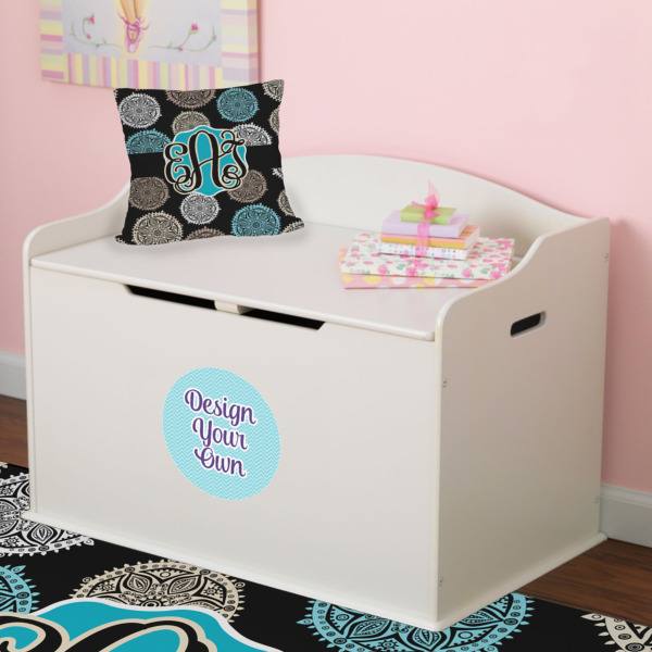 Custom Design - Round Wall Decal on Toy Chest