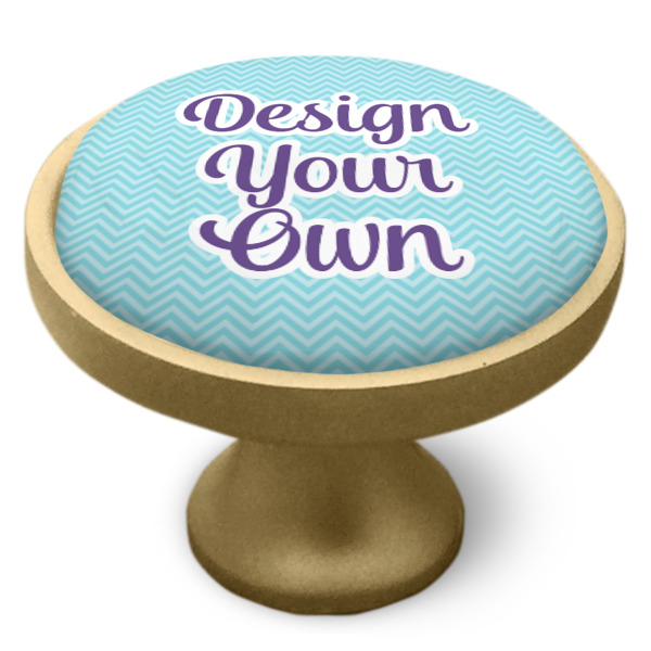 Custom Design - Cabinet Knob - Gold - Side