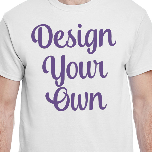 Custom Design - White Crew T-Shirt on Model - CloseUp