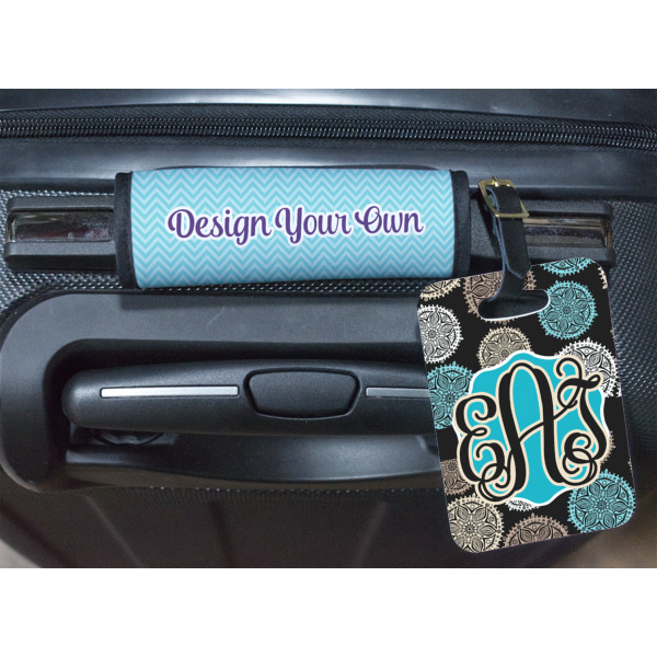 Custom Design - Luggage Wrap & Plastic Rectangular Tag - In Context