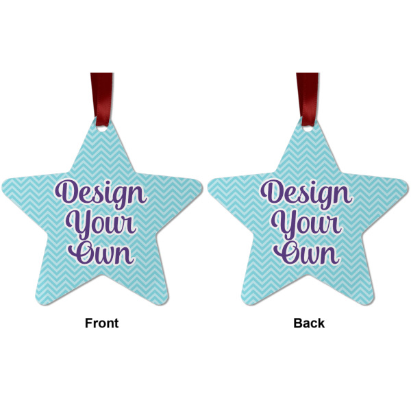 Custom Design - Metal Star Ornament - Front and Back