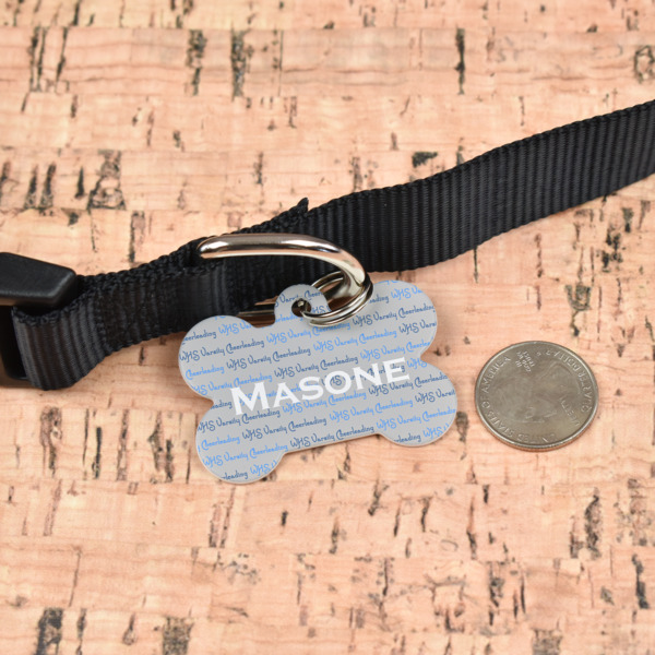 Custom Design - Bone Shaped Dog ID Tag - Large - In Context