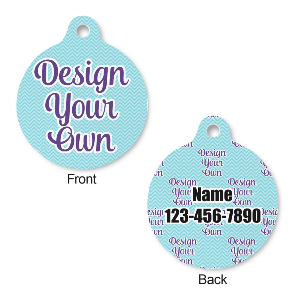Custom Design - Round Pet ID Tag - Large - Front & Back View