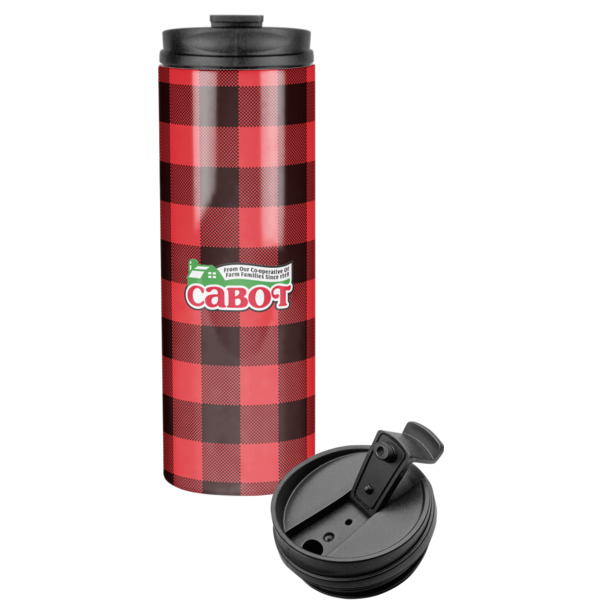 Custom Lumberjack Plaid Stainless Steel Skinny Tumbler (Personalized)