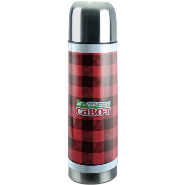 Custom Lumberjack Plaid Stainless Steel Thermos (Personalized)