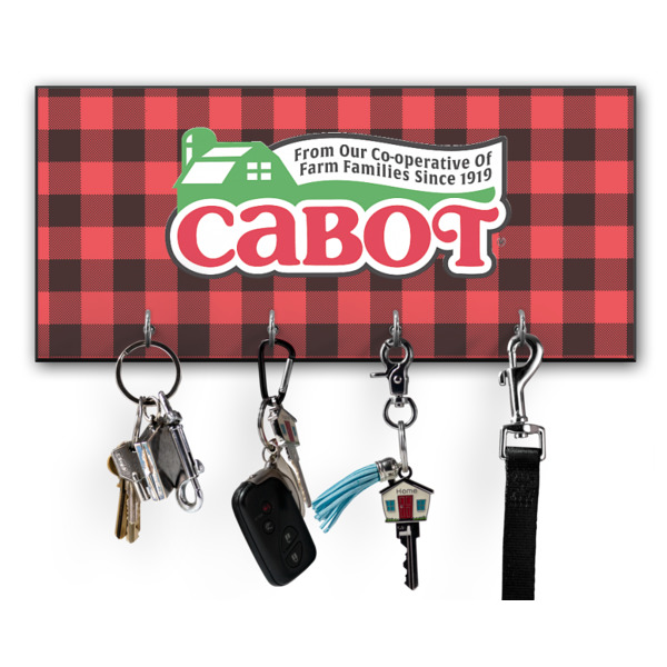 Custom Lumberjack Plaid Key Hanger w/ 4 Hooks w/ Graphics and Text