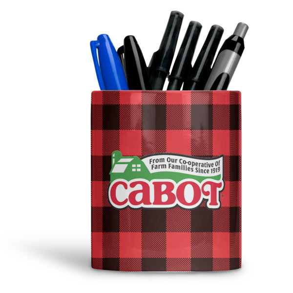 Custom Lumberjack Plaid Ceramic Pen Holder