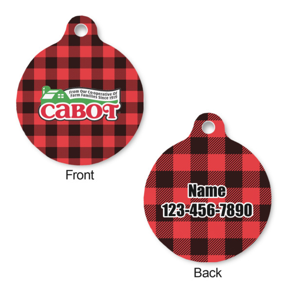 Custom Design - Round Pet ID Tag - Small - Front & Back View