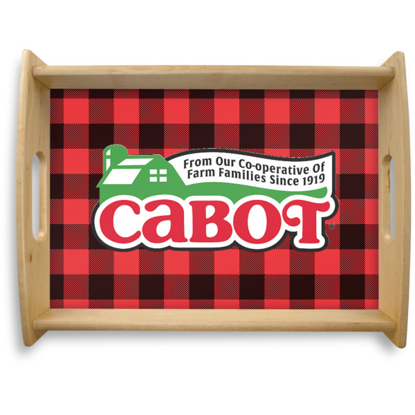 Custom Lumberjack Plaid Natural Wooden Tray - Large (Personalized)