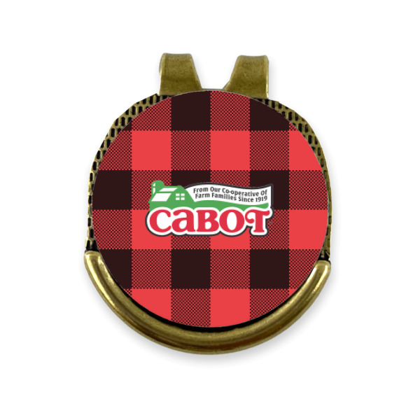 Custom Design - Golf Ball Marker Hat Clip Gold - Front