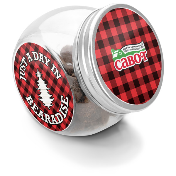 Custom Lumberjack Plaid Puppy Treat Jar (Personalized)