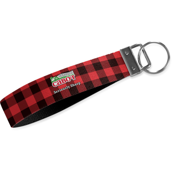 Custom Lumberjack Plaid Wristlet Webbing Keychain Fob (Personalized)