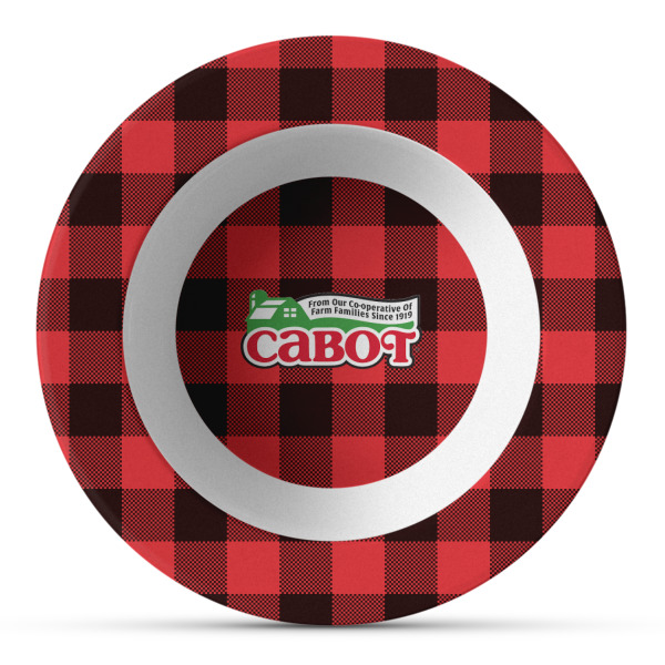 Custom Lumberjack Plaid Plastic Bowl - Microwave Safe - Composite Polymer (Personalized)