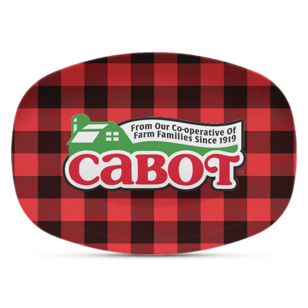 Custom Lumberjack Plaid Plastic Platter - Microwave & Oven Safe Composite Polymer (Personalized)