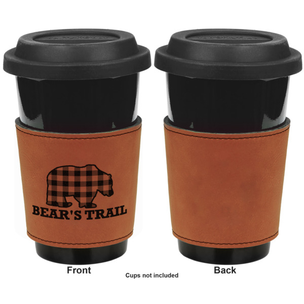Custom Design - Cognac Leatherette Mug Sleeve - Single Sided Approval