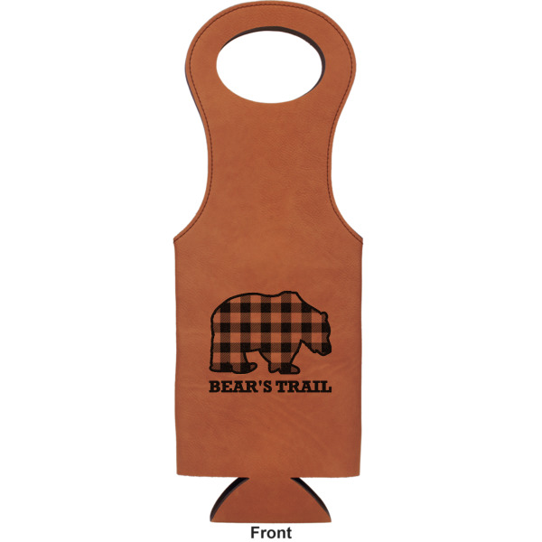 Custom Design - Leatherette Wine Tote Single Sided - Front and Back