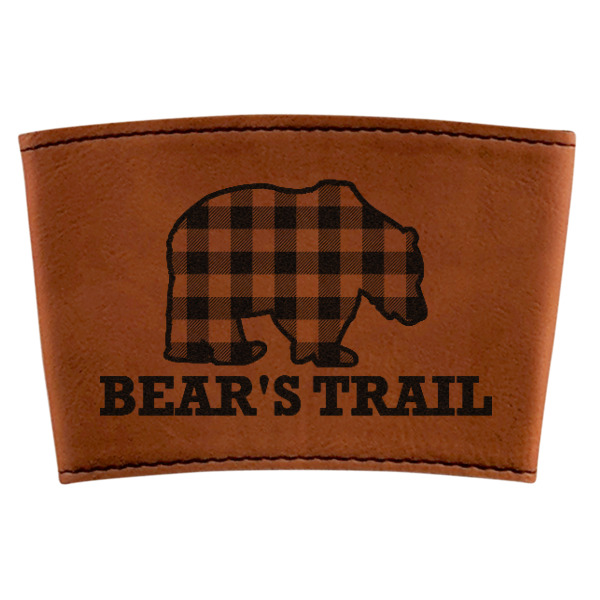 Custom Lumberjack Plaid Leatherette Cup Sleeve (Personalized)