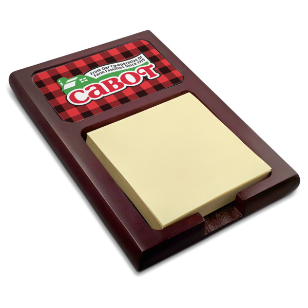 Custom Lumberjack Plaid Red Mahogany Sticky Note Holder (Personalized)