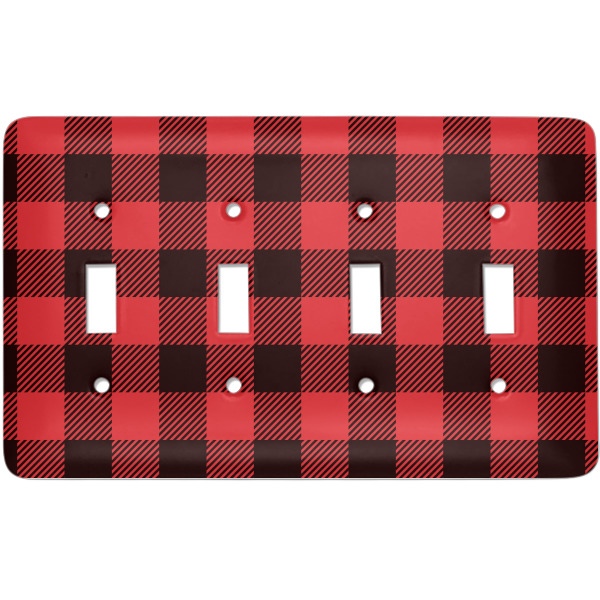 Custom Lumberjack Plaid Light Switch Cover (4 Toggle Plate)