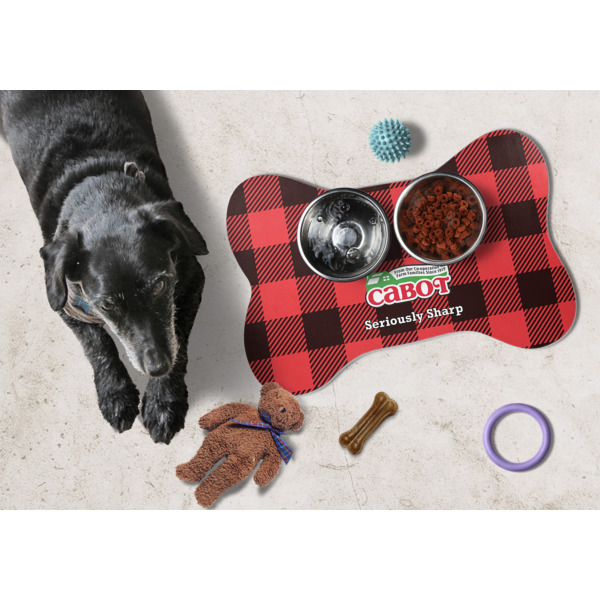 Custom Design - Bone Shaped Mat w/ Food & Water