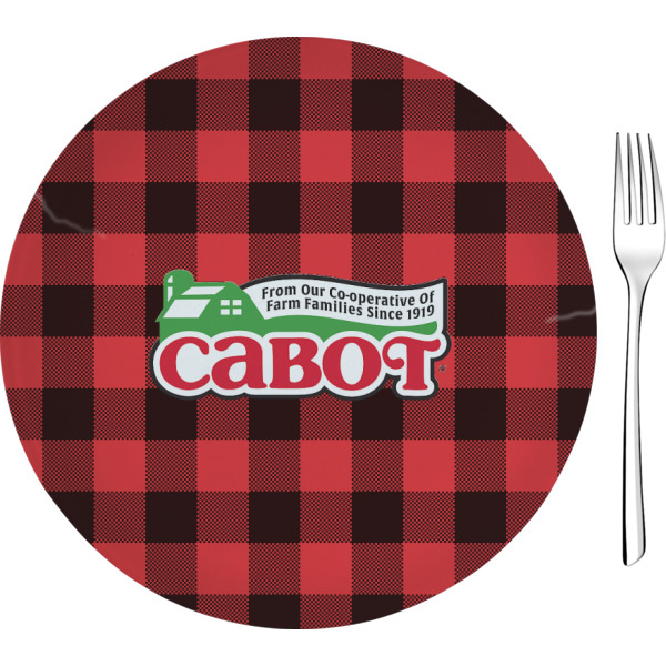 Custom Lumberjack Plaid 8" Glass Appetizer / Dessert Plates - Single or Set (Personalized)