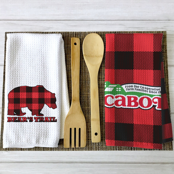 Custom Design - Waffle Weave Towels - 2 Print Styles