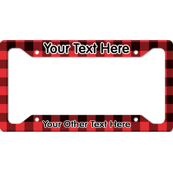 Custom Lumberjack Plaid License Plate Frame (Personalized)