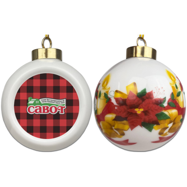 Custom Design - Ceramic Christmas Ornament - Poinsettias (APPROVAL)