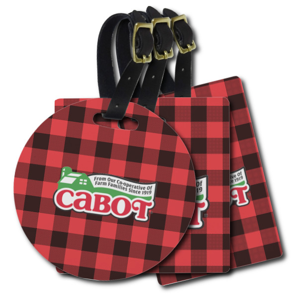 Custom Lumberjack Plaid Plastic Luggage Tag (Personalized)