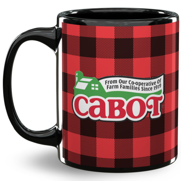 Custom Lumberjack Plaid 11 Oz Coffee Mug - Black (Personalized)