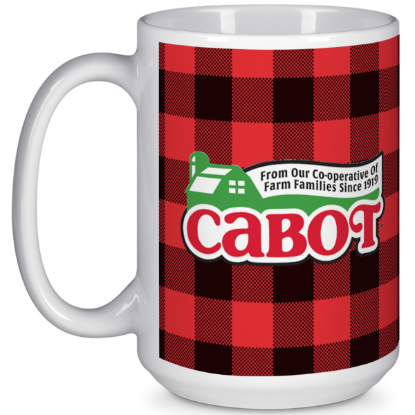 Custom Lumberjack Plaid 15 Oz Coffee Mug - White (Personalized)