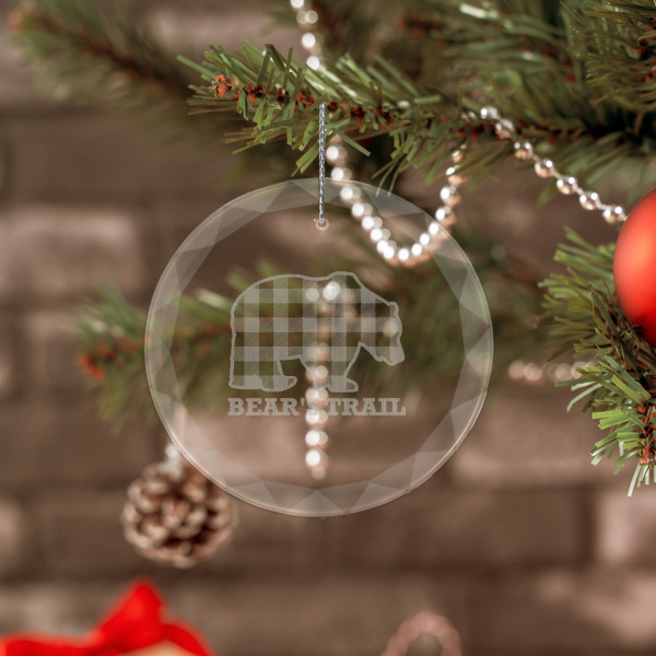 Custom Design - Engraved Glass Ornaments - Round (Lifestyle)