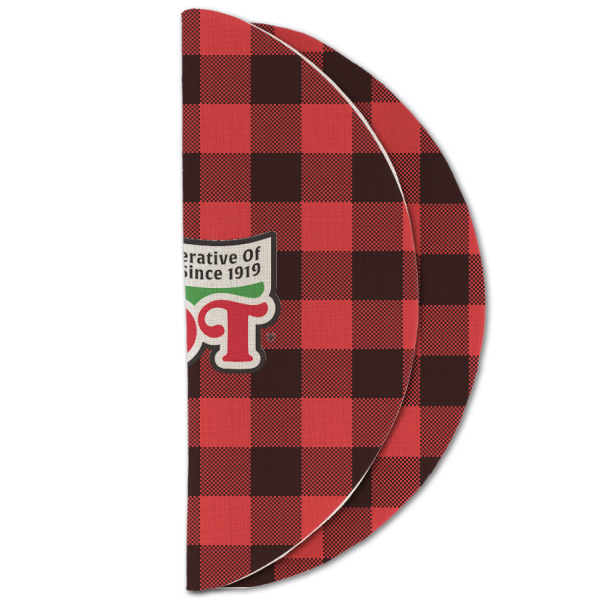 Custom Design - Round Linen Placemats - HALF FOLDED (double sided)