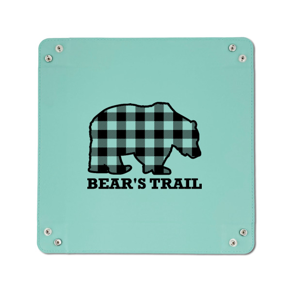 Custom Design - 6" x 6" Teal Leatherette Snap Up Tray - APPROVAL