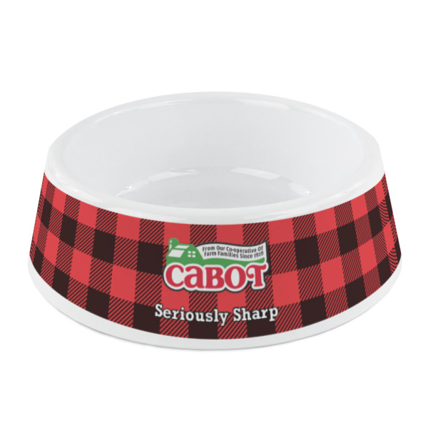 Custom Lumberjack Plaid Plastic Dog Bowl - Small (Personalized)