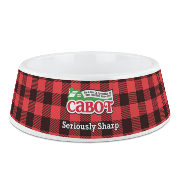 Custom Lumberjack Plaid Plastic Dog Bowl (Personalized)
