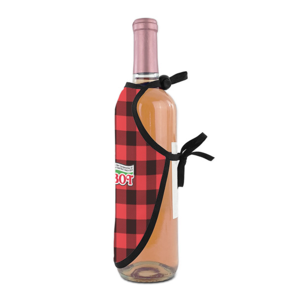 Custom Design - Wine Bottle Apron - DETAIL WITH CLIP ON NECK