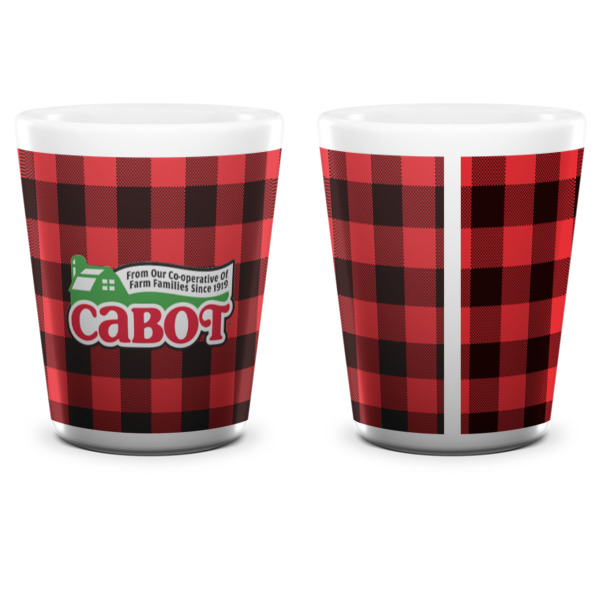 Custom Design - Ceramic Shot Glass - White - Front & Back