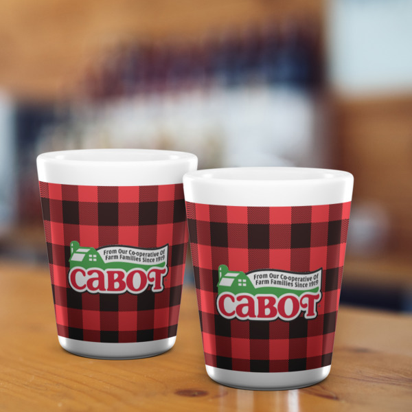 Custom Design - Ceramic Shot Glass - White - Lifestyle