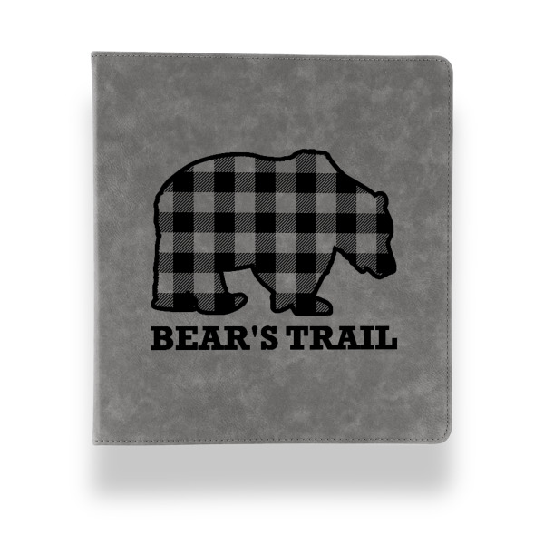 Custom Design - Leather Binder - 1" - Grey - Front View