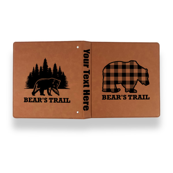 Custom Design - Leather Binder - 1" - Rawhide - Back Spine Front View