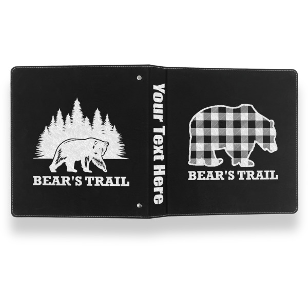 Custom Design - Leather Binder - 1" - Black- Back Spine Front View