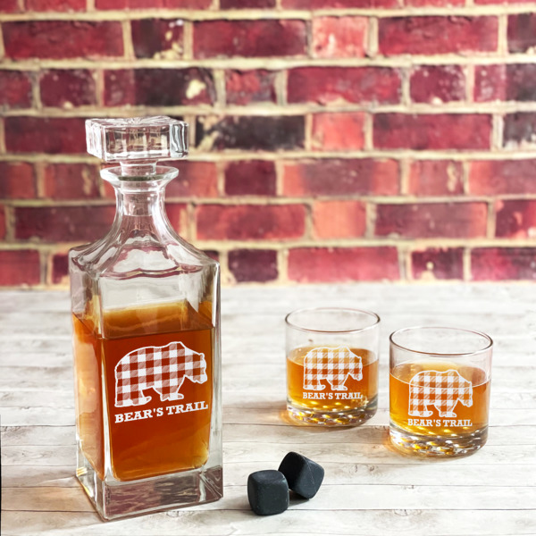 Custom Design - Whiskey Decanters - 30oz Square - Lifestyle