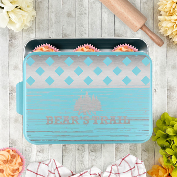Custom Design - Aluminum Baking Pan - Teal Lid - LIFESTYLE