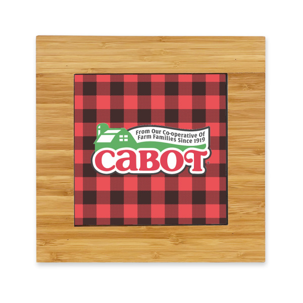 Custom Lumberjack Plaid Bamboo Trivet with Ceramic Tile Insert (Personalized)
