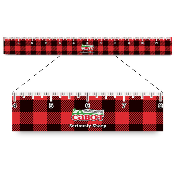 Custom Lumberjack Plaid Plastic Ruler - 12" (Personalized)