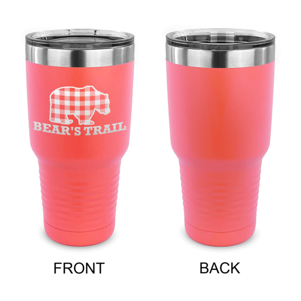 Custom Design - 30 oz Stainless Steel Ringneck Tumblers - Coral - Single Sided - APPROVAL