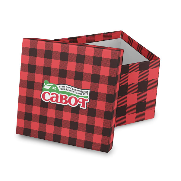 Custom Lumberjack Plaid Gift Box with Lid - Canvas Wrapped (Personalized)
