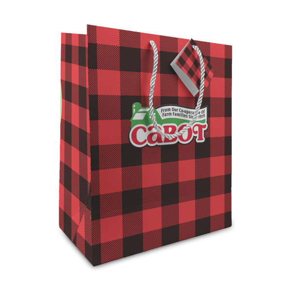 Custom Lumberjack Plaid Medium Gift Bag (Personalized)