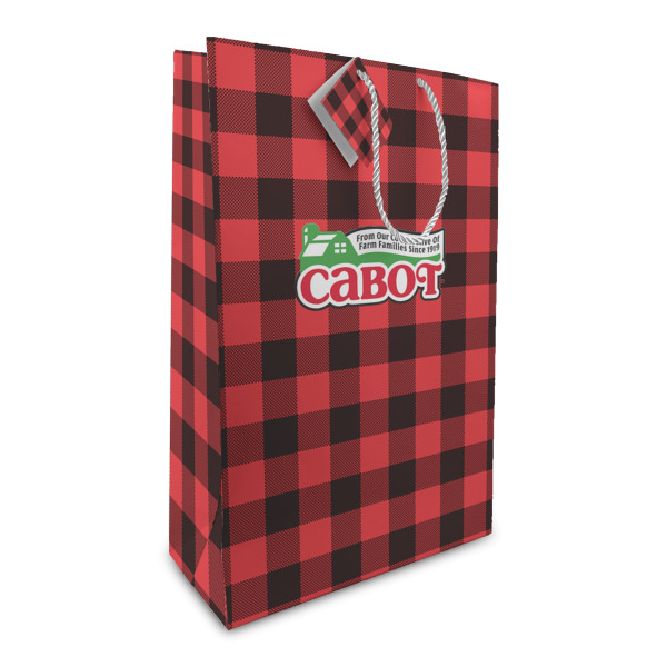 Custom Lumberjack Plaid Large Gift Bag (Personalized)